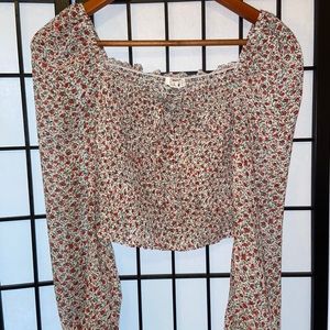 NWT Rose print crop top
